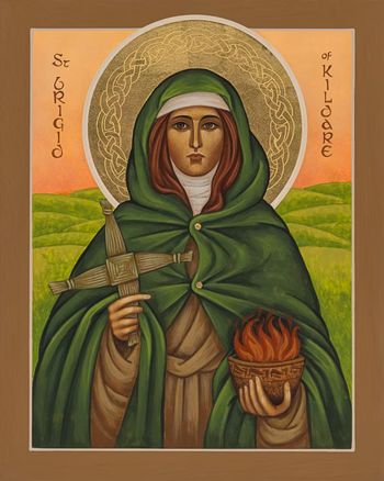 Orthodox icon of Saint Brigid of Kildare
