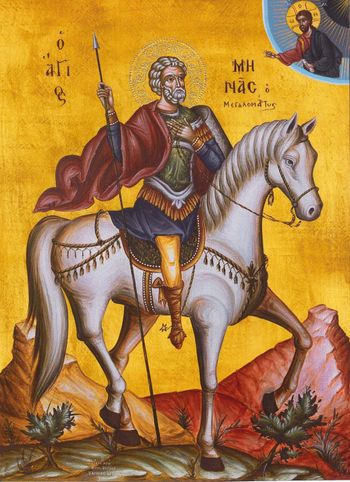Orthodox icon of Holy Great Martyr Menas of Egypt